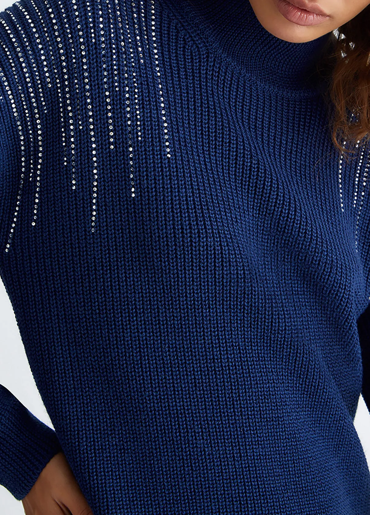 Vestito in maglia con strass
