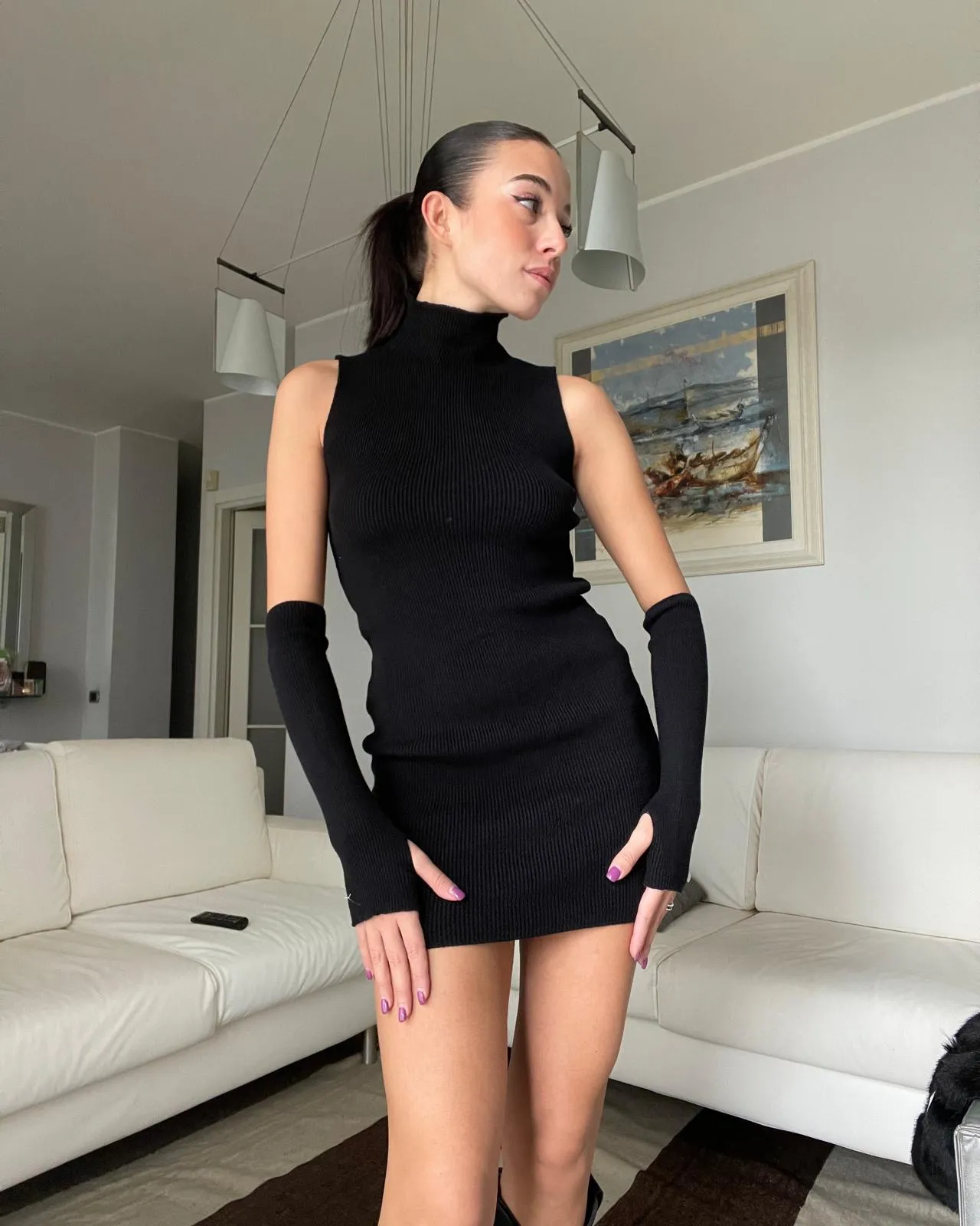Vestito in maglia - Nero