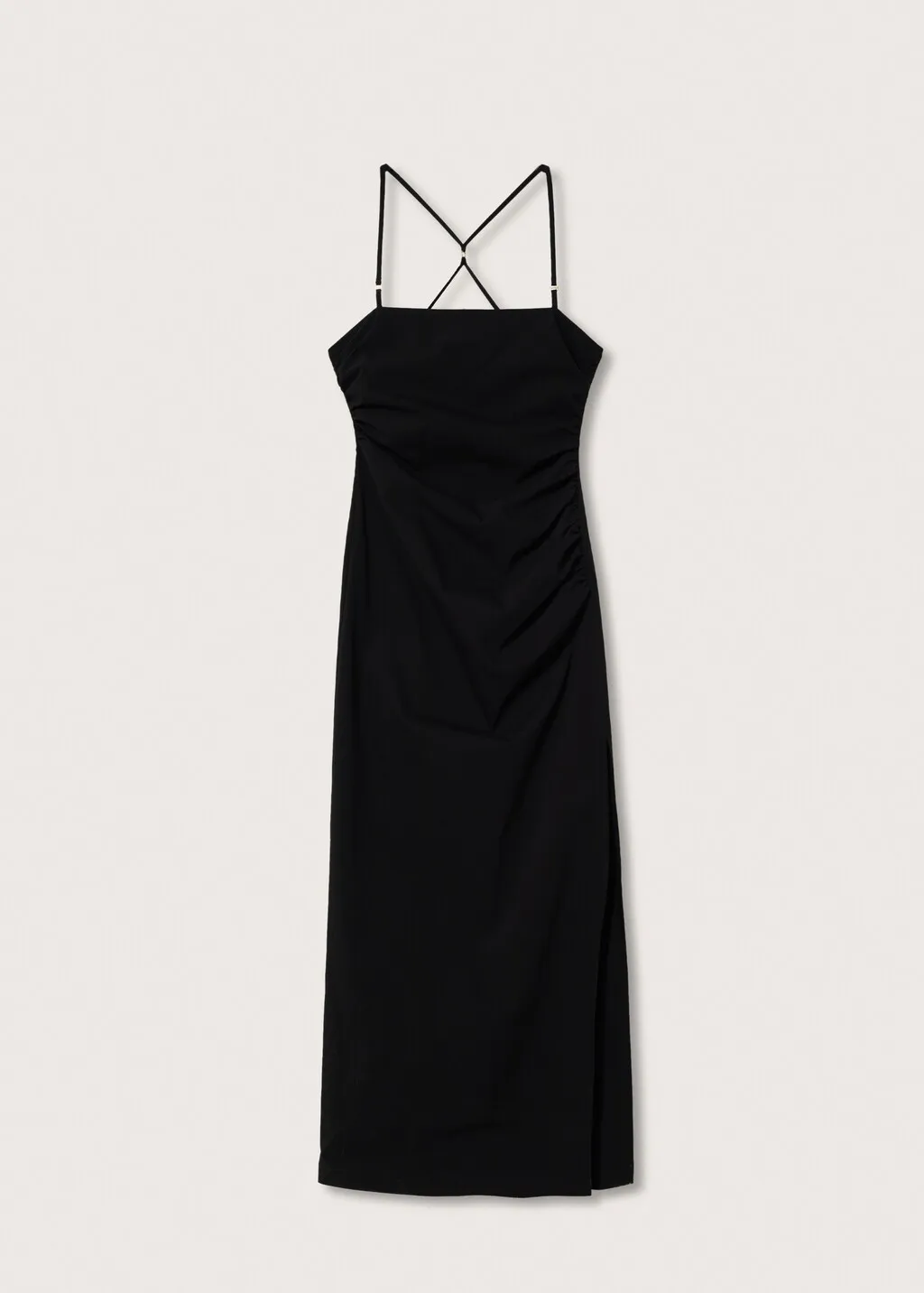 Vestito increspato spacco