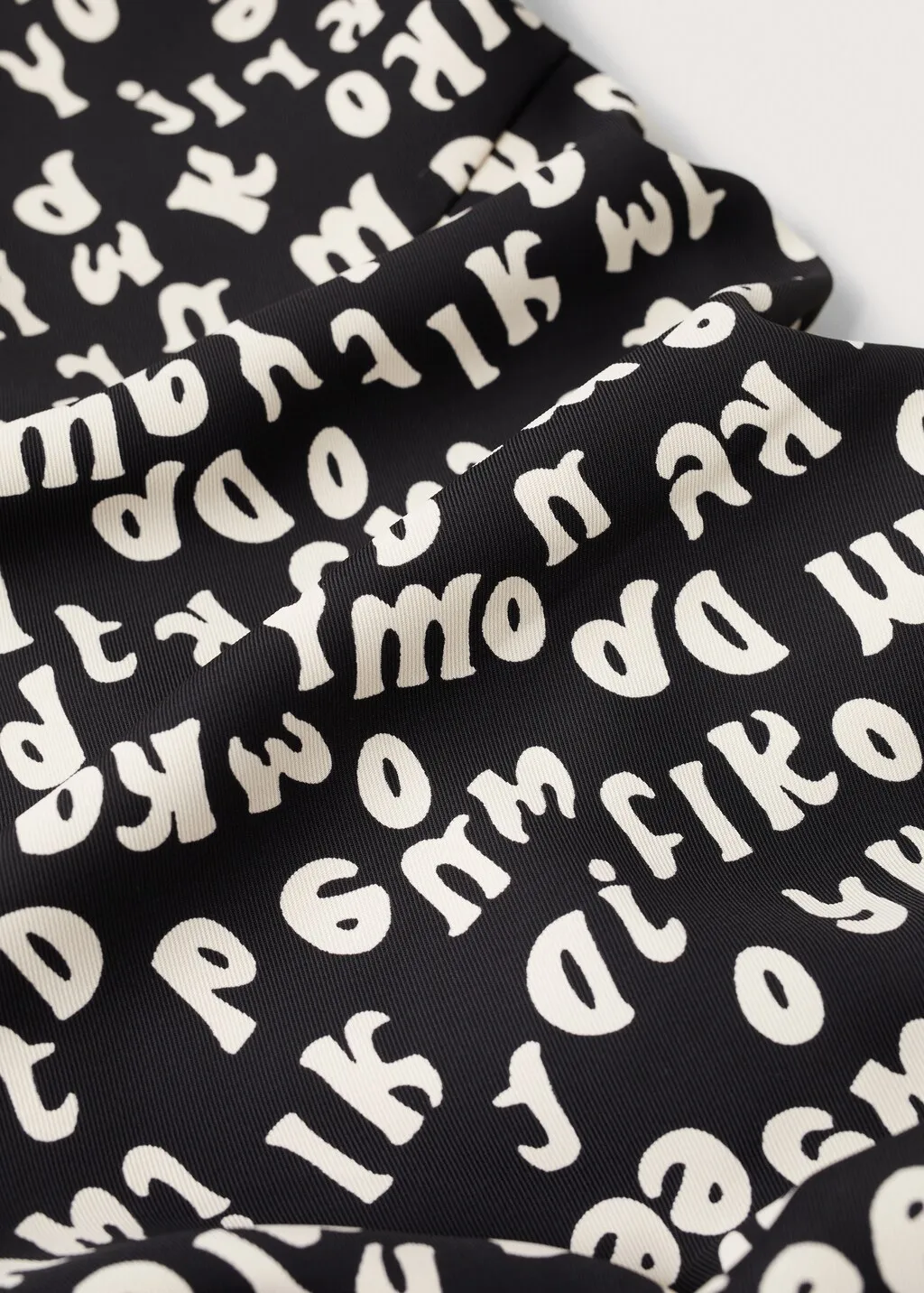 Vestito increspato stampa lettere
