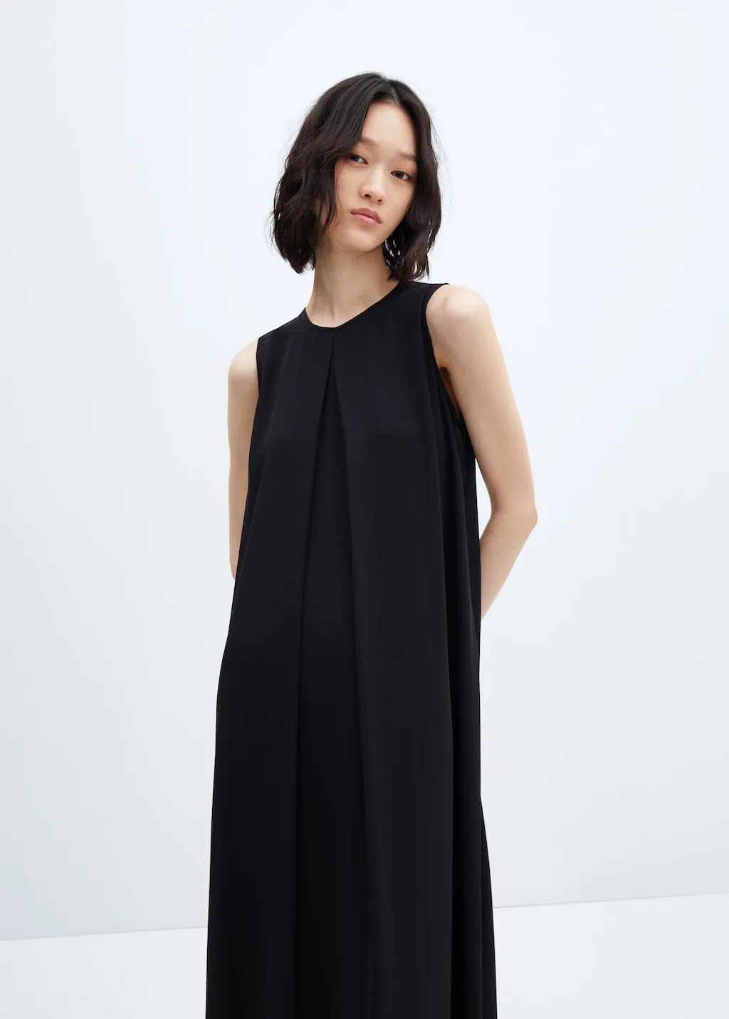 Vestito lungo dettaglio pince