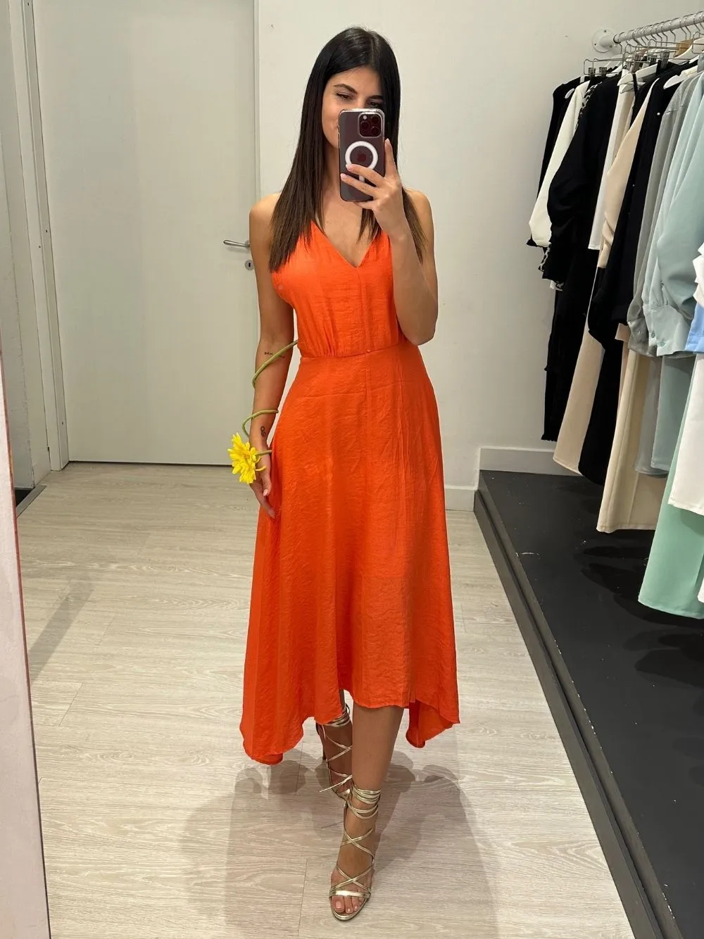 Vestito lungo elastico incrociato