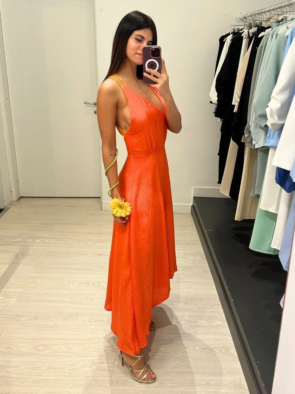 Vestito lungo elastico incrociato