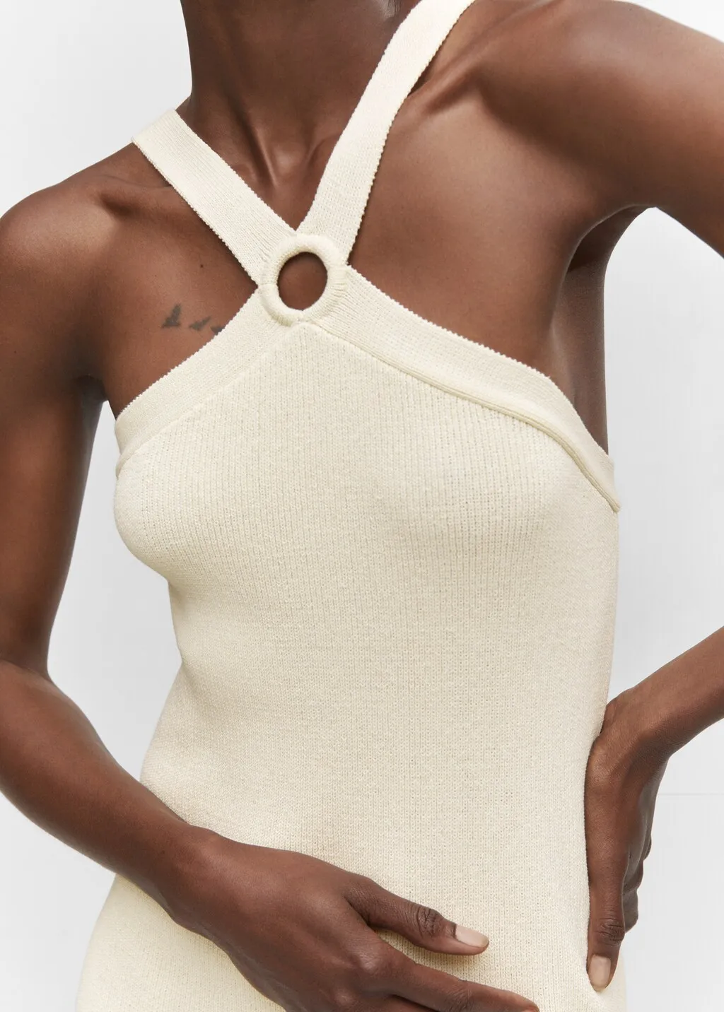 Vestito maglia dettaglio anello