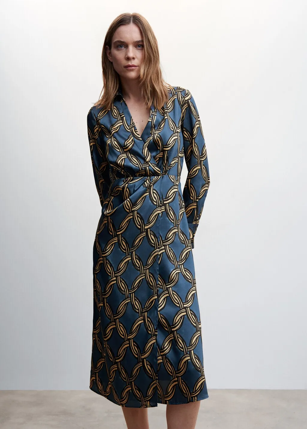 Vestito midi stampa catene