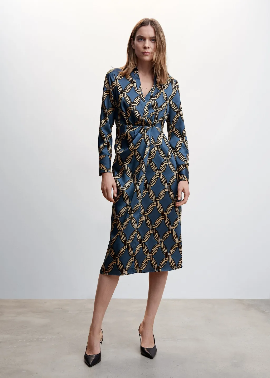 Vestito midi stampa catene
