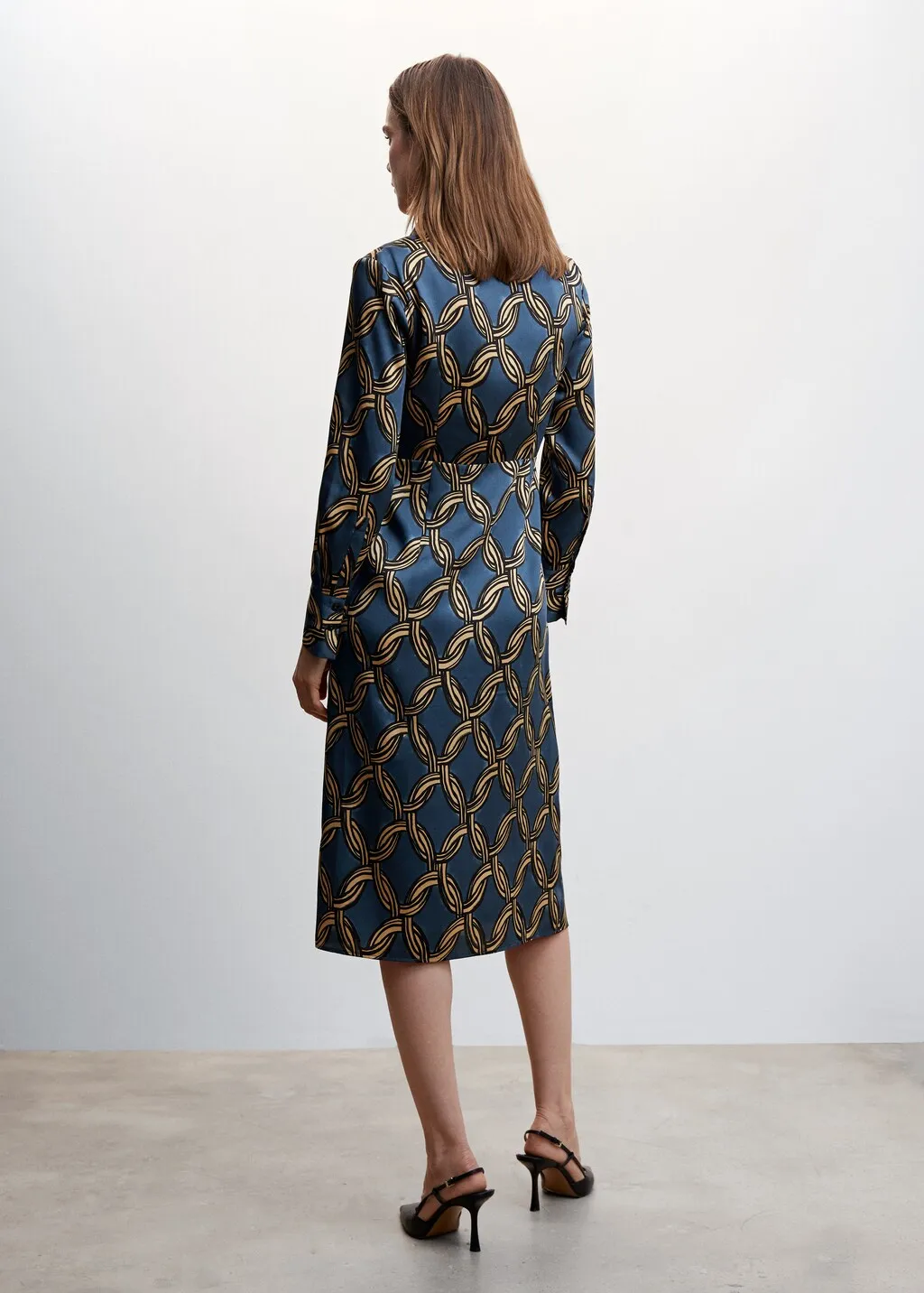 Vestito midi stampa catene