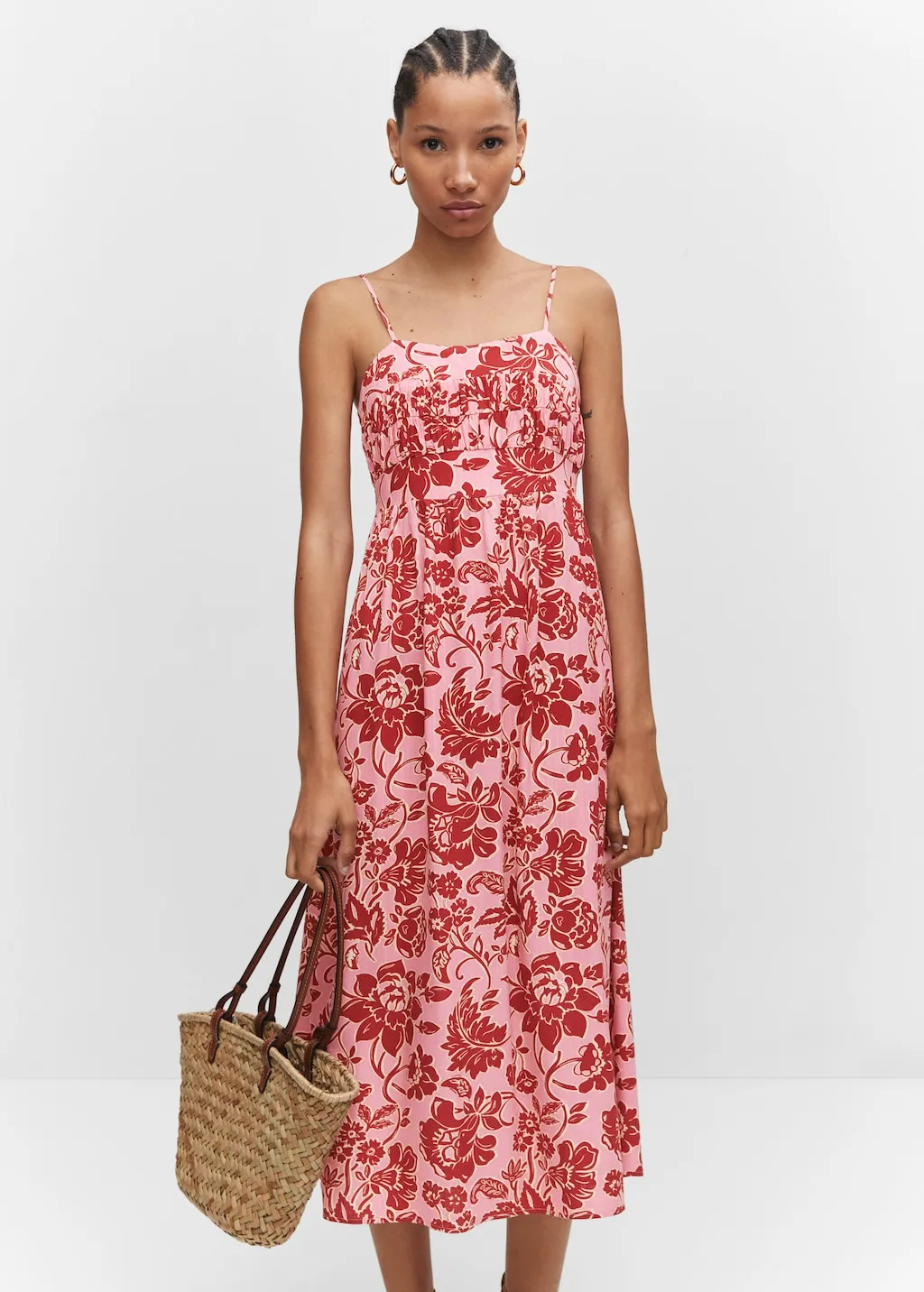 Vestito midi stampa floreale
