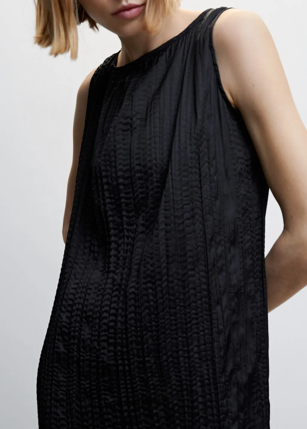 Vestito nero texture midi