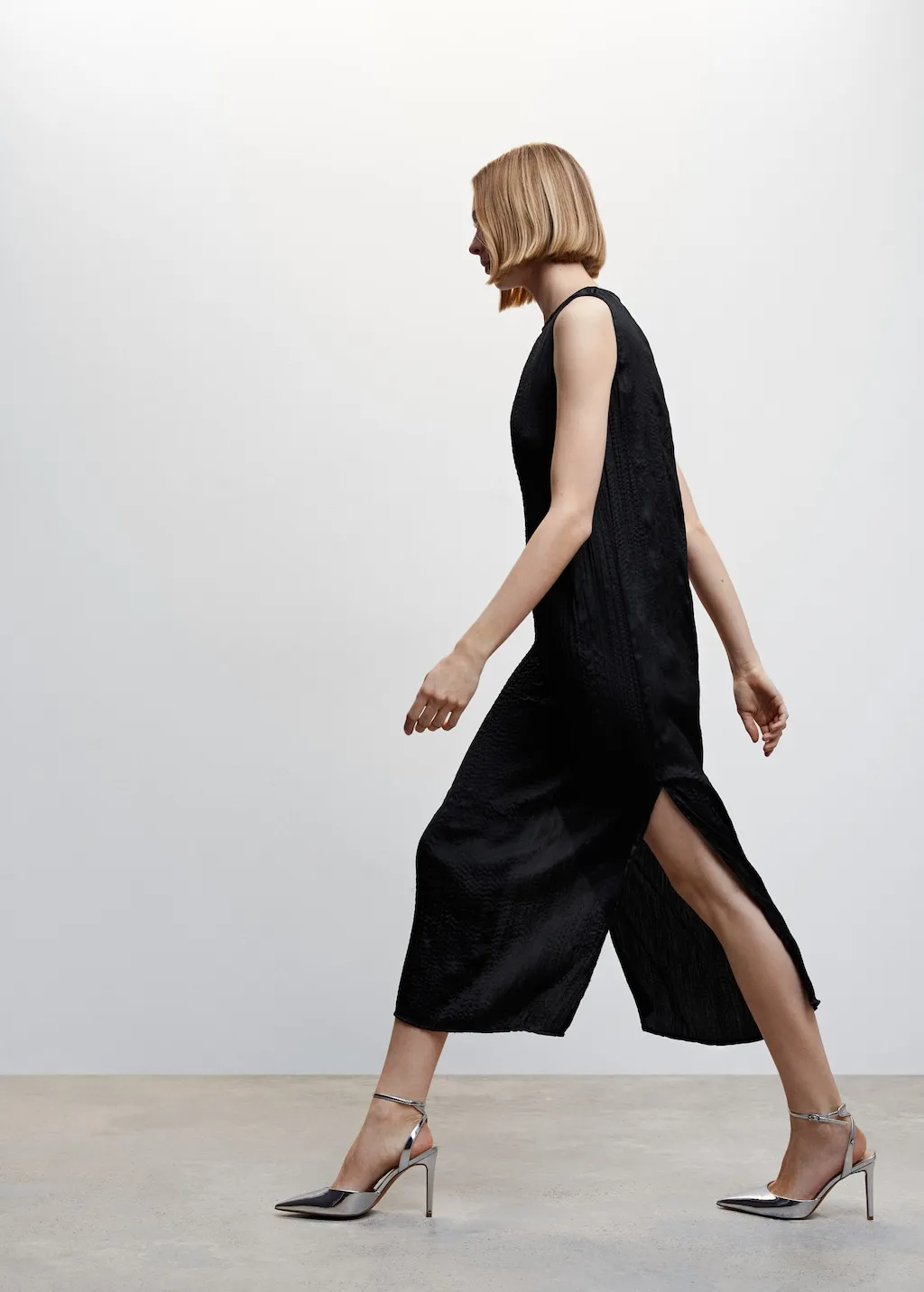 Vestito nero texture midi