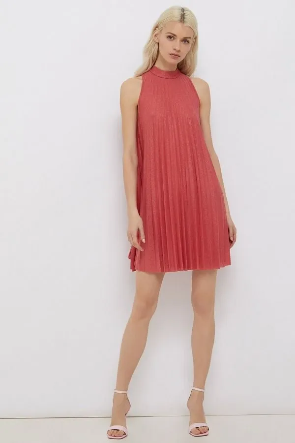 Vestito plissé in lurex liu jo