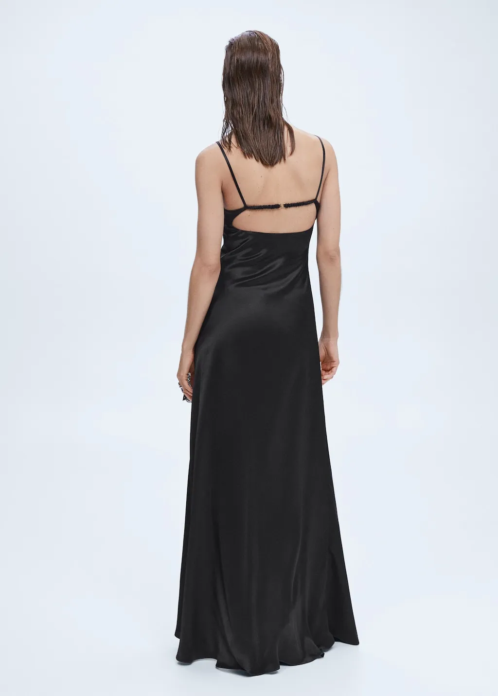 Vestito satinato scollo corsetto