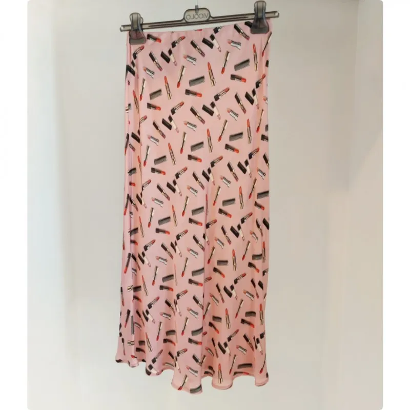 VICOLO gonna in satin stampa rossetti ROSA