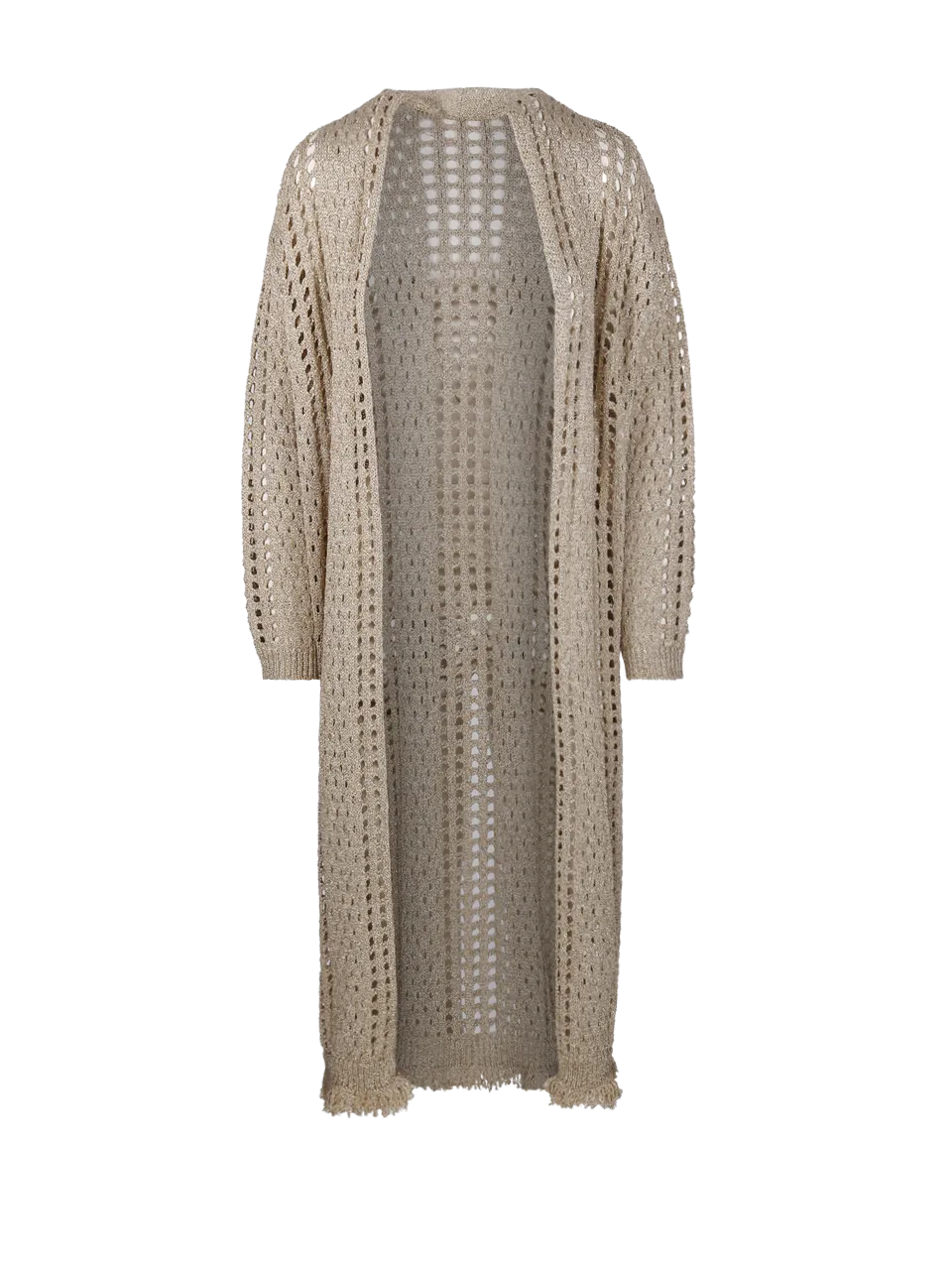 WOMAN COLOUR MARKET GOLD LONG CARDIGAN