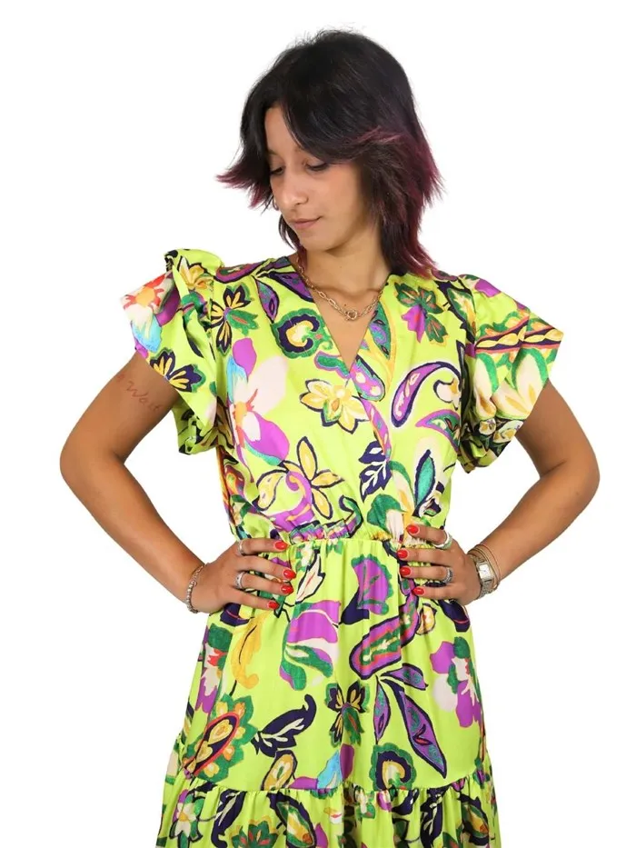 ZAHJR  VESTITO 53538614 GIALLO/VIOLA